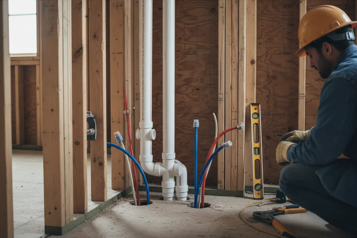Drain and supply rough-in during Garbage Disposal Repair in Ayden