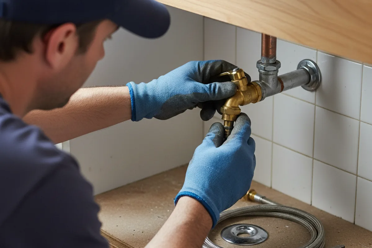 Shutoff valve and fitting work during Emergency Plumbing in Ayden